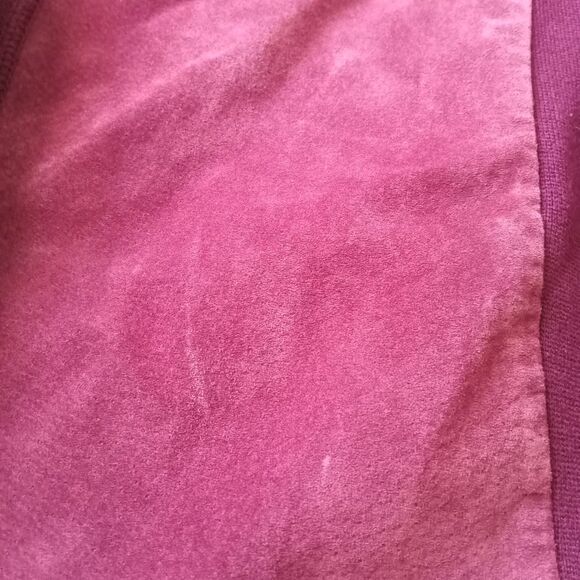 Jones New York Purple Burgundy Red Genuine Suede Button Front Jacket Women's 0X - Picture 6 of 12